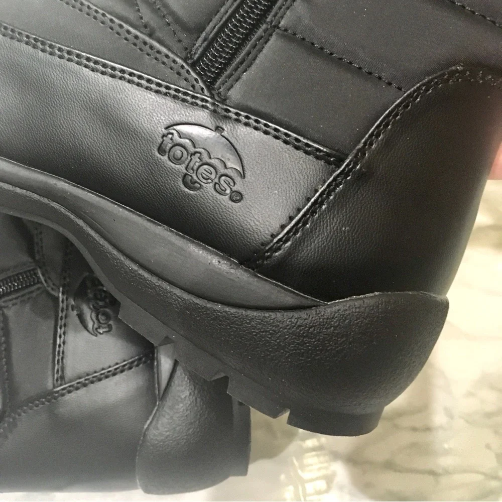 totes Women's Black Winter & Rain Tall Insulated Boots